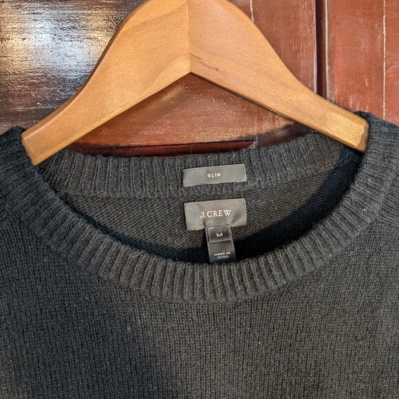 J Crew Crewneck Black Wool Sweater - Picture 3 of 6